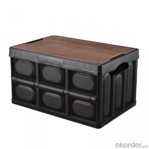 Camping Foldable Storage Box with Wooden Lid